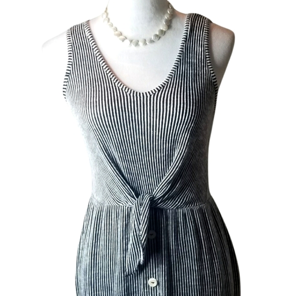 Caution To The Wind Striped Tie Front  Dress - Picture 2 of 6